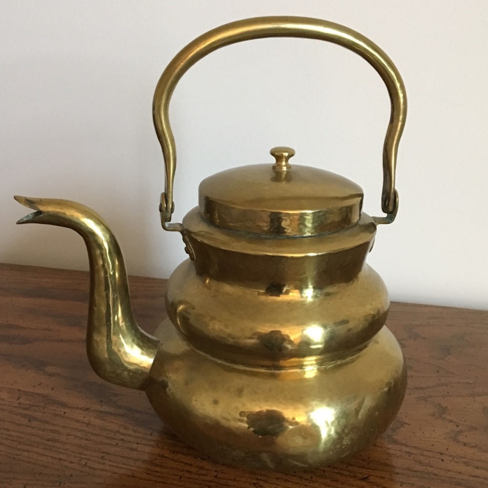 Vintage Brass W.H. Pries N.Y. Tea Kettle